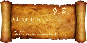 Végh Piroska névjegykártya